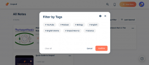 Filter Tags - Inspod Filter by Tags